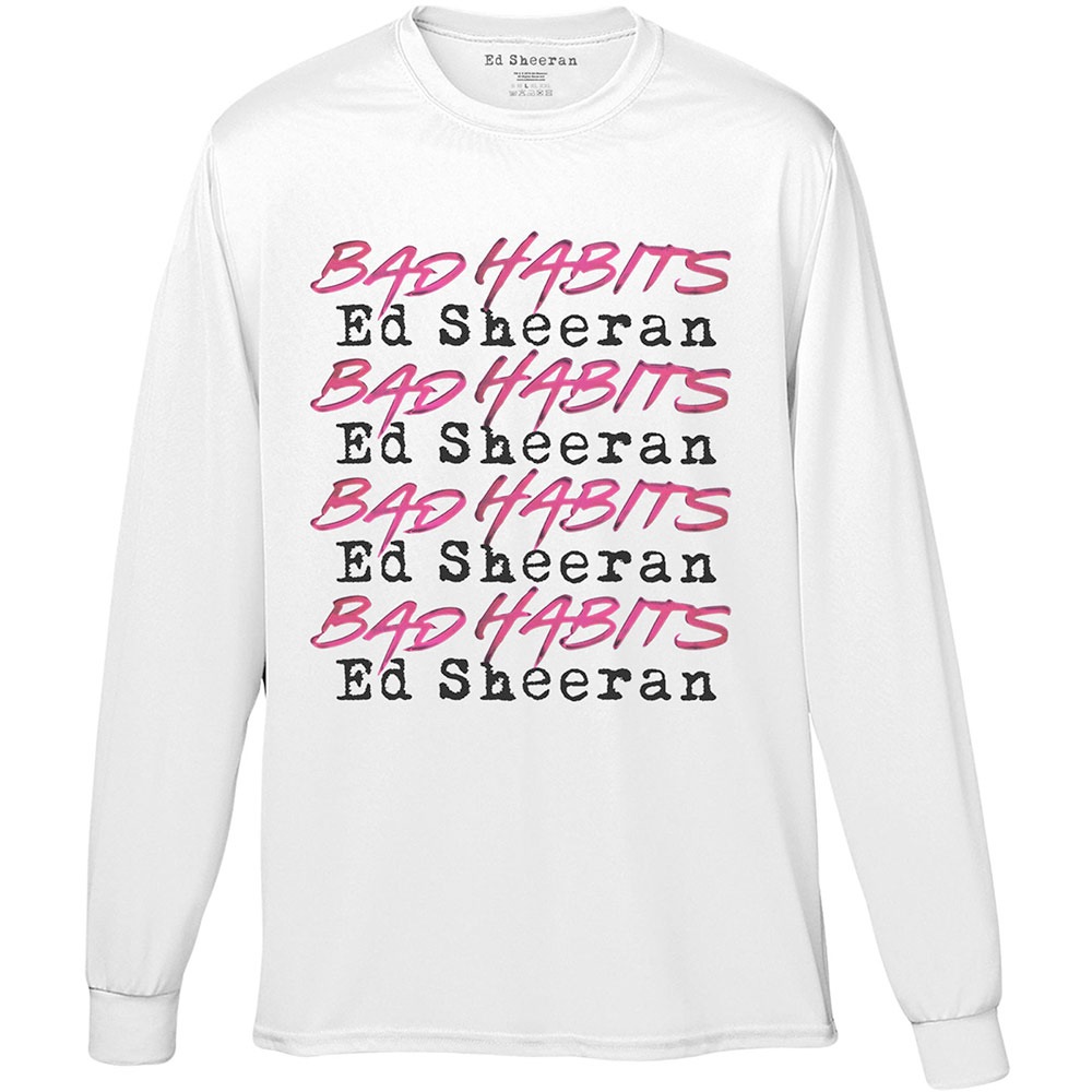 Ed Sheeran - Bad Habits Stack Longsleeve shirt - White